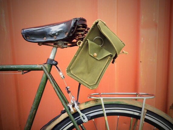 Waxed Canvas Saddle Bag Or Pannier Boxy Military Pouch