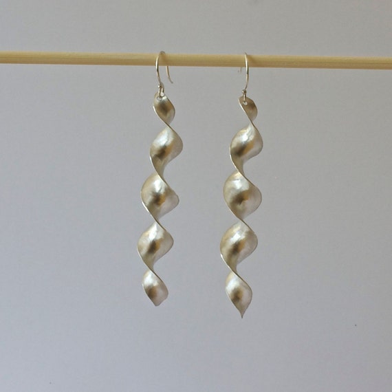Sterling Silver Earrings Double Helix by PatCahillMetalworks