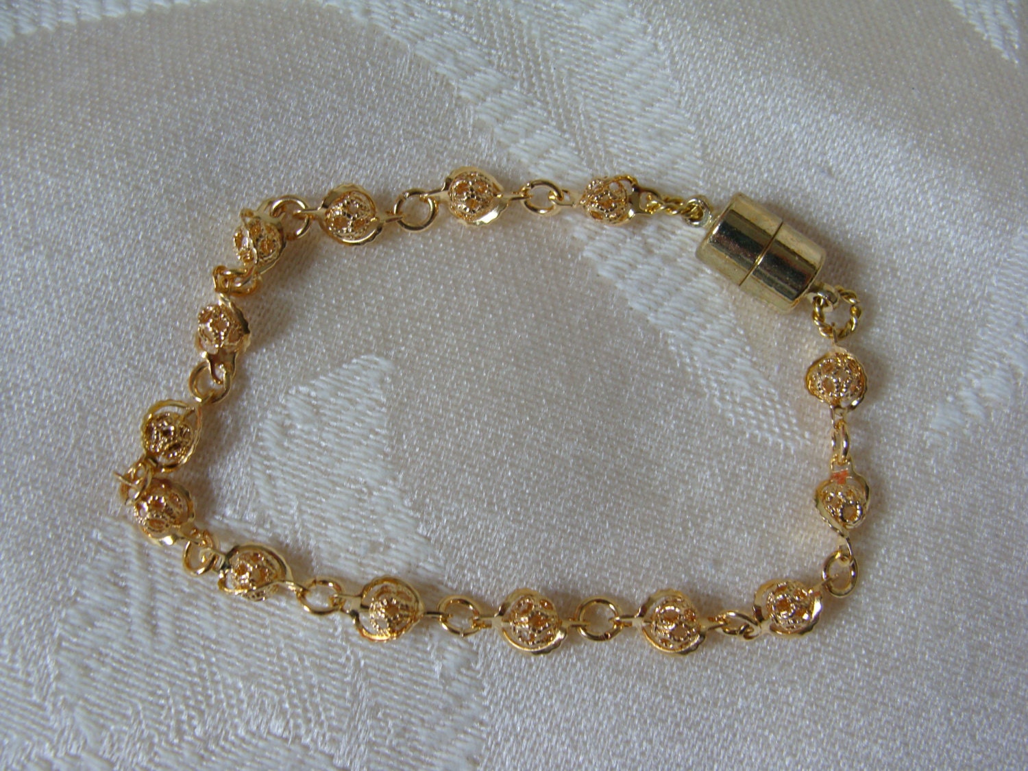 Gold Plated Wrapped Filigree Round Bracelet with by Nanajanece