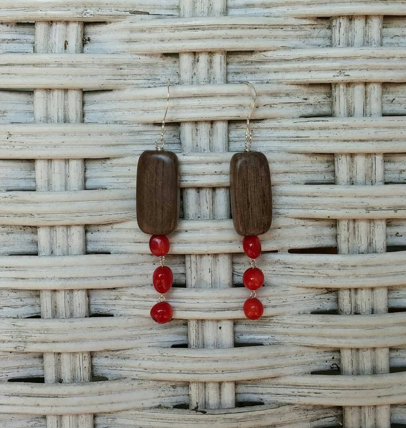 Handmade earrings/ sterling silver hooks and by honeyrootsjewelry