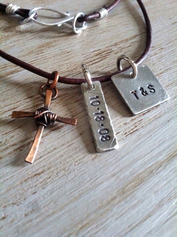 Personalized Mens Necklace Mens Cross Necklace Mens Cross