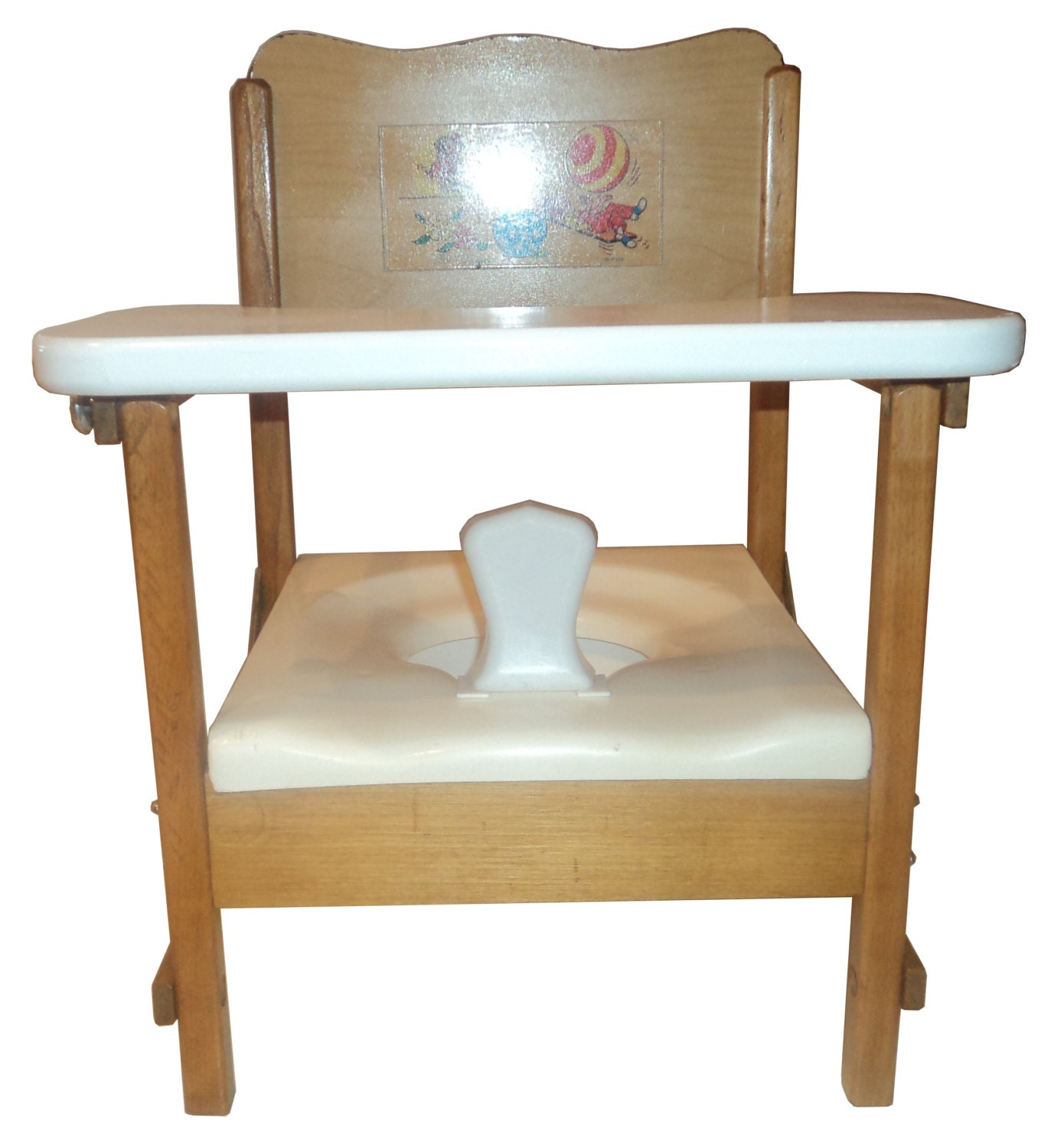 Folding Wooden Potty Chair with Tray made by NuLine