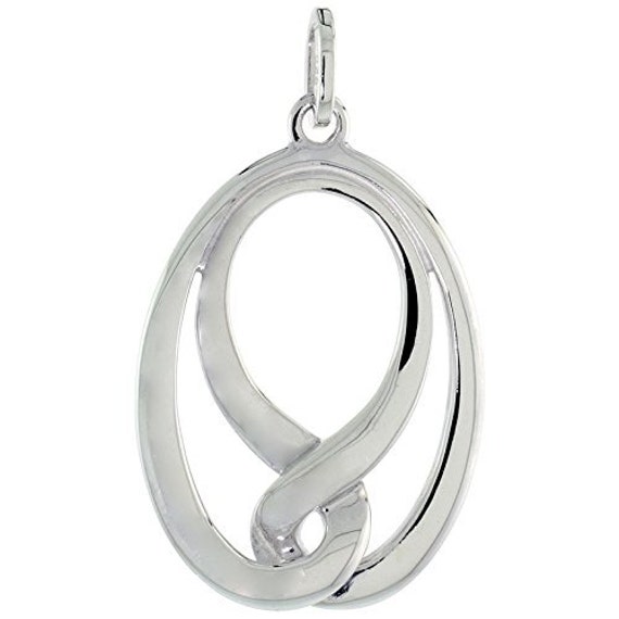 Sterling Silver High Polished Oval Knot Pendant 1 By Worldjewels