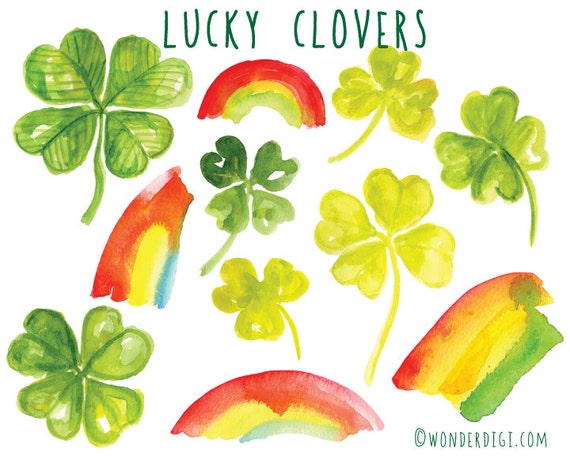 Download St Patricks Day Clipart - Watercolor Clipart - Lucky Four ...