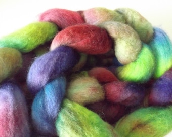Handpainted BFL roving for spinning or felting