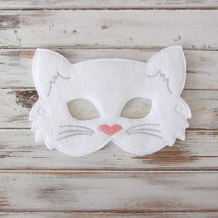 Kids Cat Mask Felt Mask Kitty White Black Costume