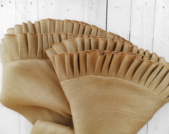  Ruffled  Bed  skirt from Italian Burlap  King  size  by 