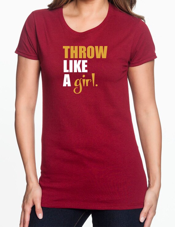 Softball TShirt THROW LIKE A girl. Tshirt by LittleHipsterTees