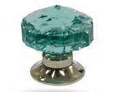 Unique Large Mortice Knob, Turquoise Blue Faceted Cut Glass Door Knob for a Bedroom Door, Closet or Wardrobe Door, Pantry or Office Door