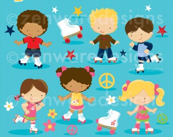 Roller Skating Clipart