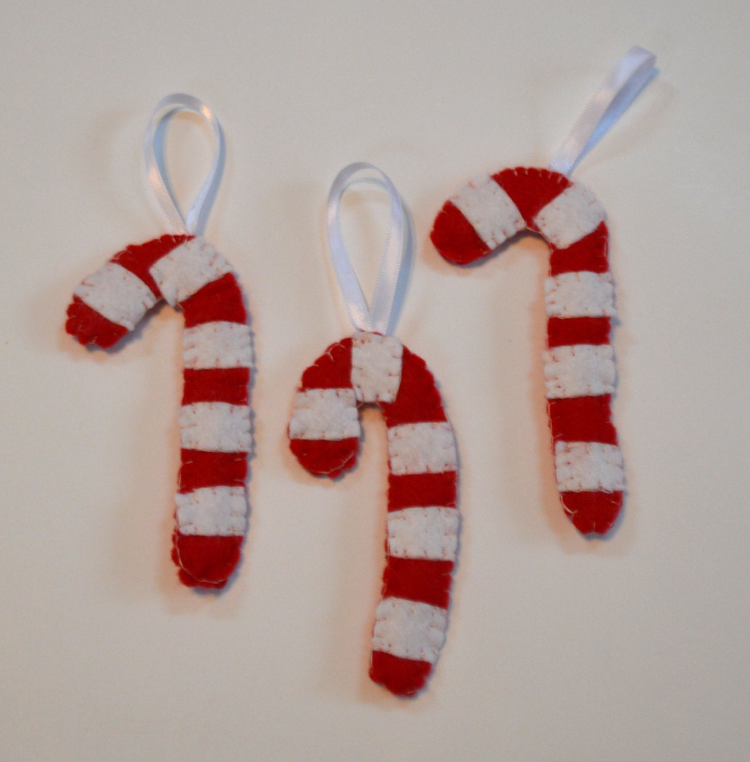Candy Cane Ornament Felt Candy Canes Red and by