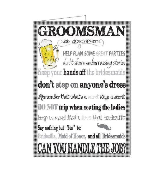 Groomsmen Card Will You Be My Groomsman
