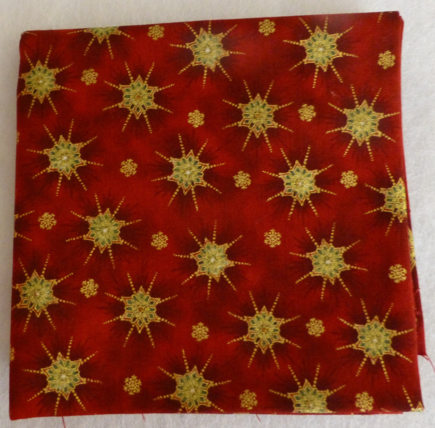 Fabric, Home Decor, Craft,Christmas Fat Quarter,Gold Stars, Holiday ...