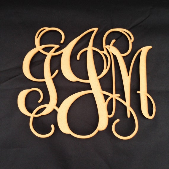 Items similar to Vine Monogram Cutout Wooden Monogram, Door Hanger