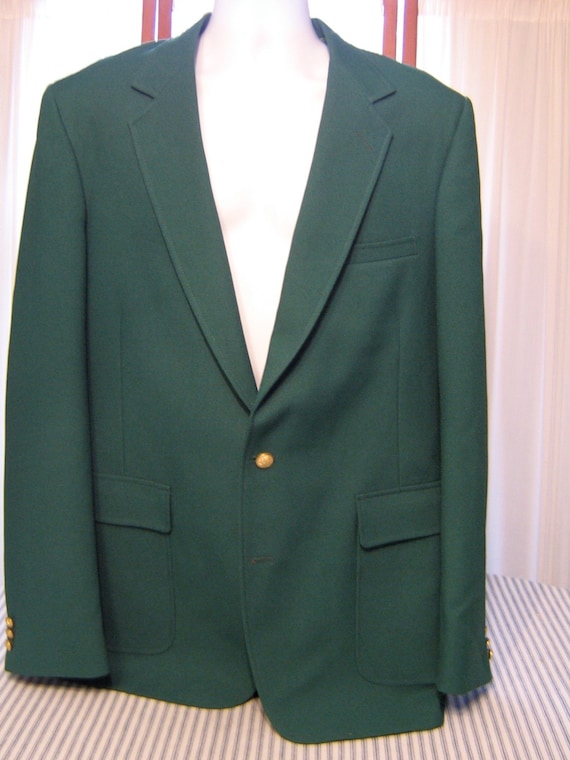 Vintage Hunter Green Men's Blazer Size 46L by WisconsinFound