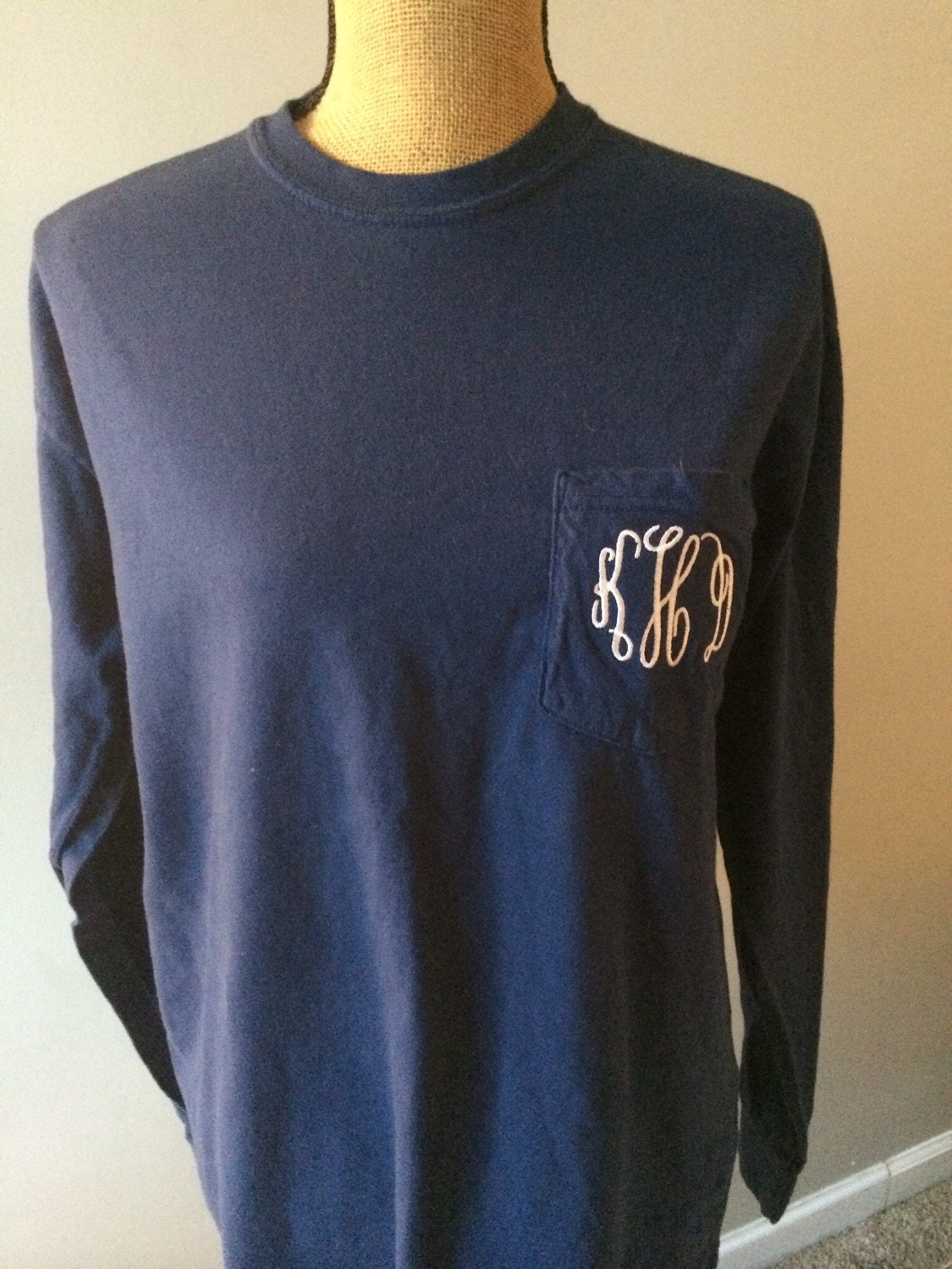 Long Sleeved Monogrammed T Shirt With Pocket SALE