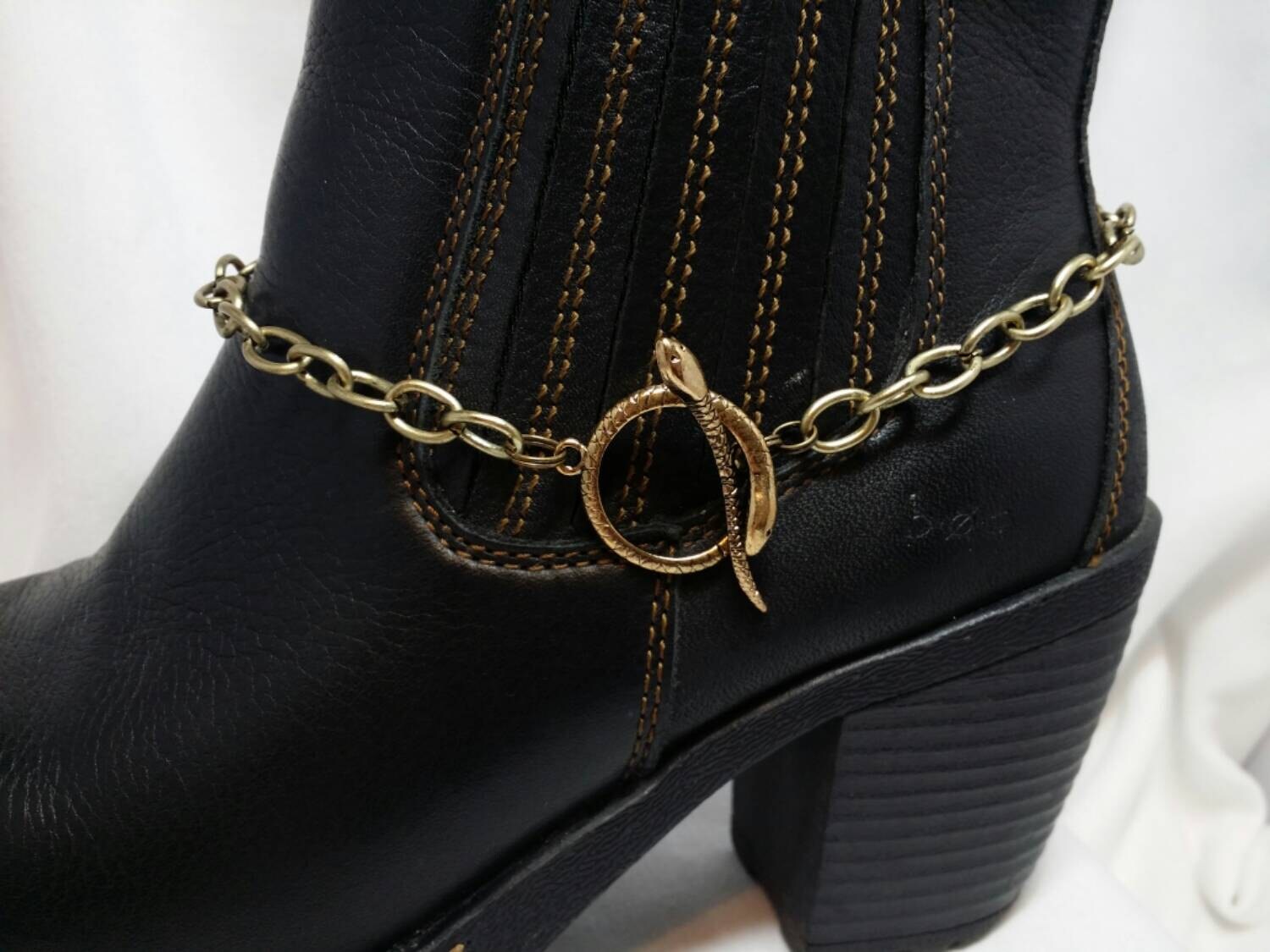 Boot Bling Anklet Oval Chain Bracelet Jewelry Snake Toggle