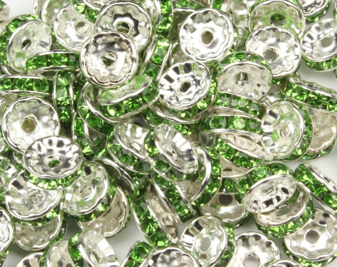 Rondelle Spacer Beads Glass Crystal Rhinestones 6MM 8MM 10MM 10+ Colors