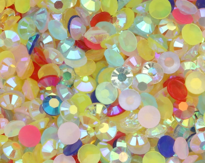 AB Mix Rhinestone Acrylic Resin 2mm 3mm 4mm 5mm 6mm nail art decoration diy