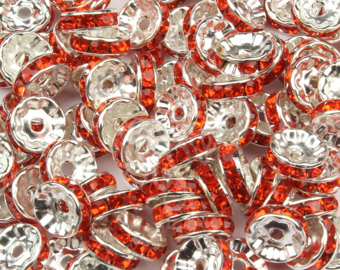 03 Orange Sun Rondelle Spacer Beads Glass Crystal Swarovski Quality Rhinestones 6MM 8MM 10MM