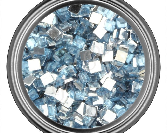 Light Blue Square Rhinestone Gems Flat Back Face Art Nail Art Scrapbook Phone Decoration 2mm