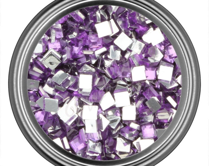 Light Purple Square Rhinestone Gems Flat Back Face Art Nail Art Scrapbook Phone Decoration 2mm