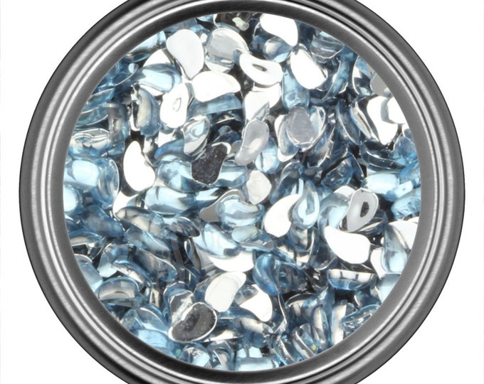 Light Blue Comma Rhinestone Gems Flat Back Face Art Nail Art Scrapbook Phone Decoration 3mm