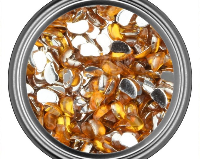 Yellow Comma Rhinestone Gems Flat Back Face Art Nail Art Scrapbook Phone Decoration 3mm