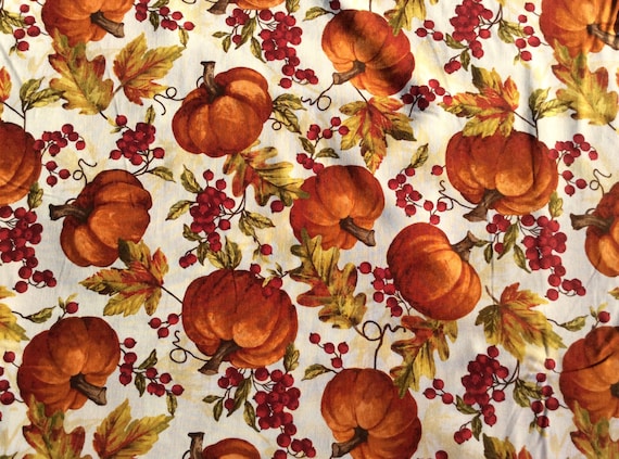 Fall Harvest Fabric Fabric With Pumpkins By Omasfabricandgifts