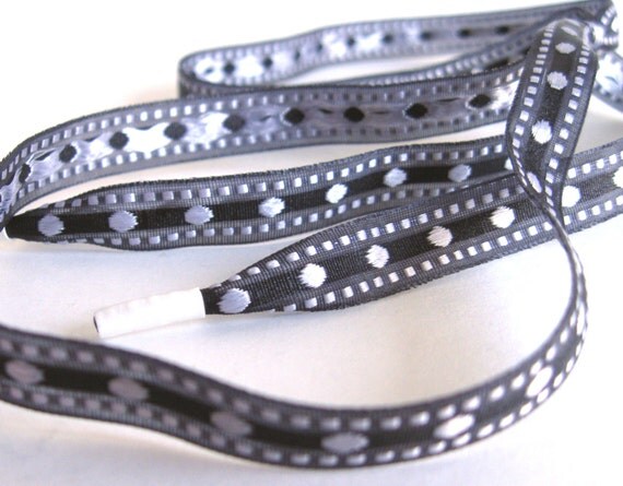 black and white polka dot shoelaces