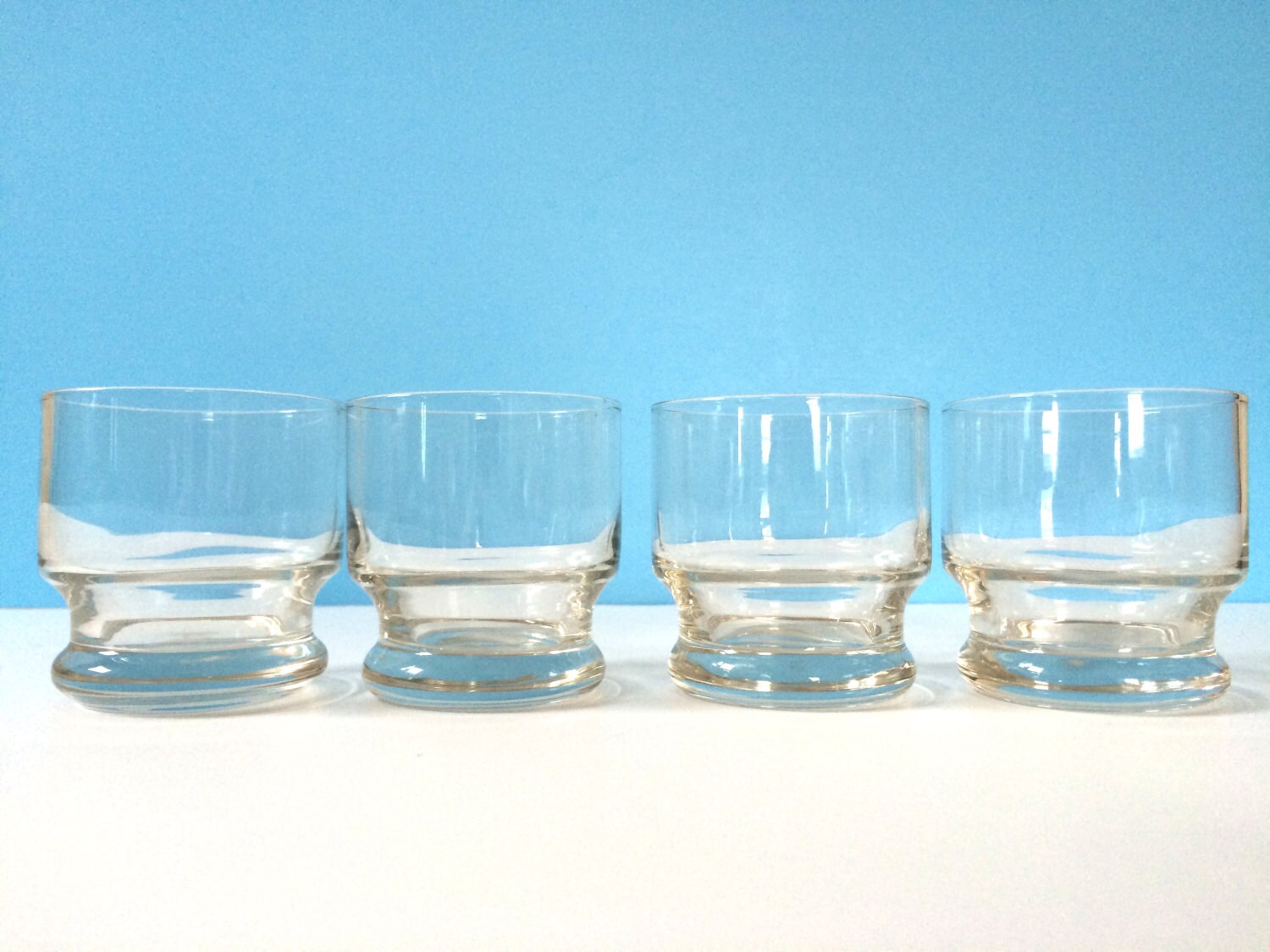4 Vintage Low Ball Glasses by FlowerAndDean on Etsy