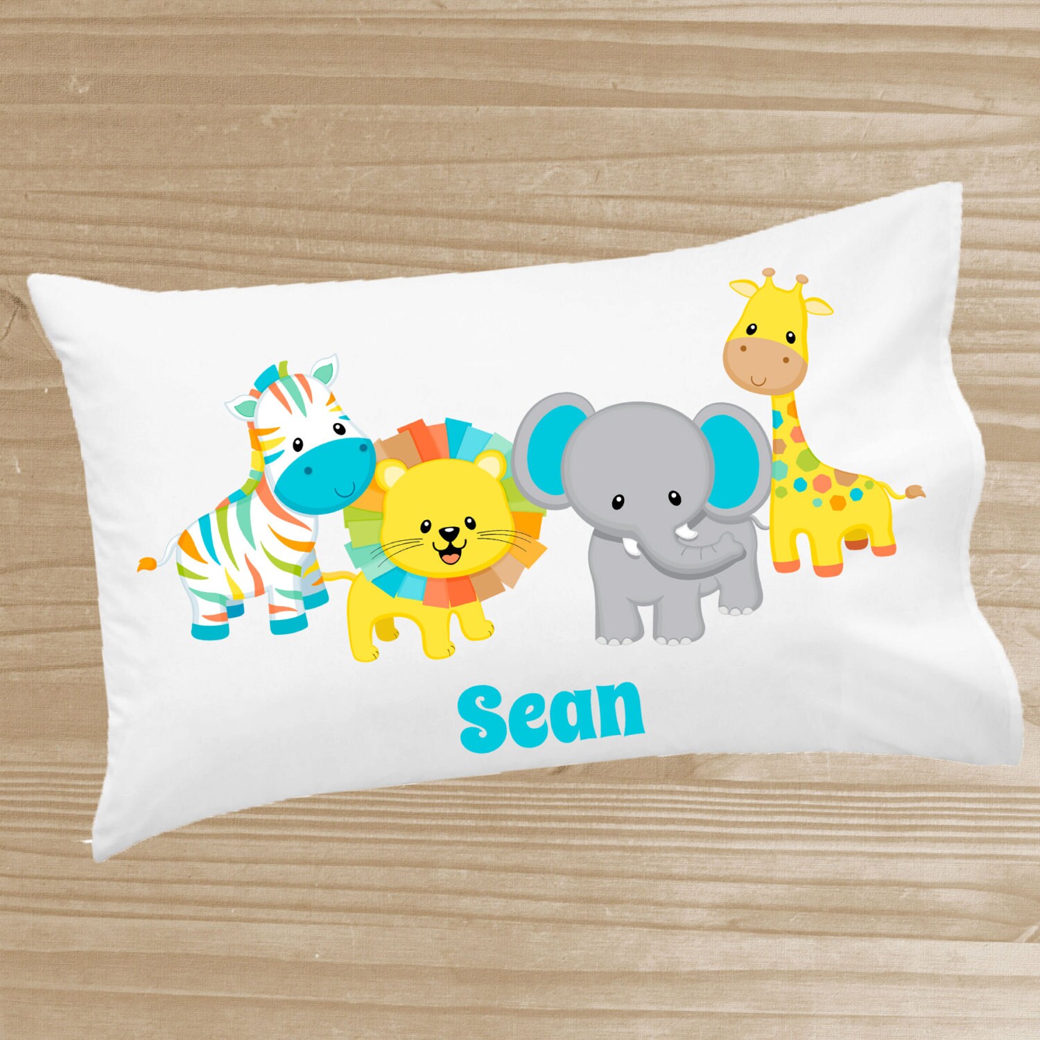 Personalized Kids' Pillowcase Safari Pillowcase for Boys