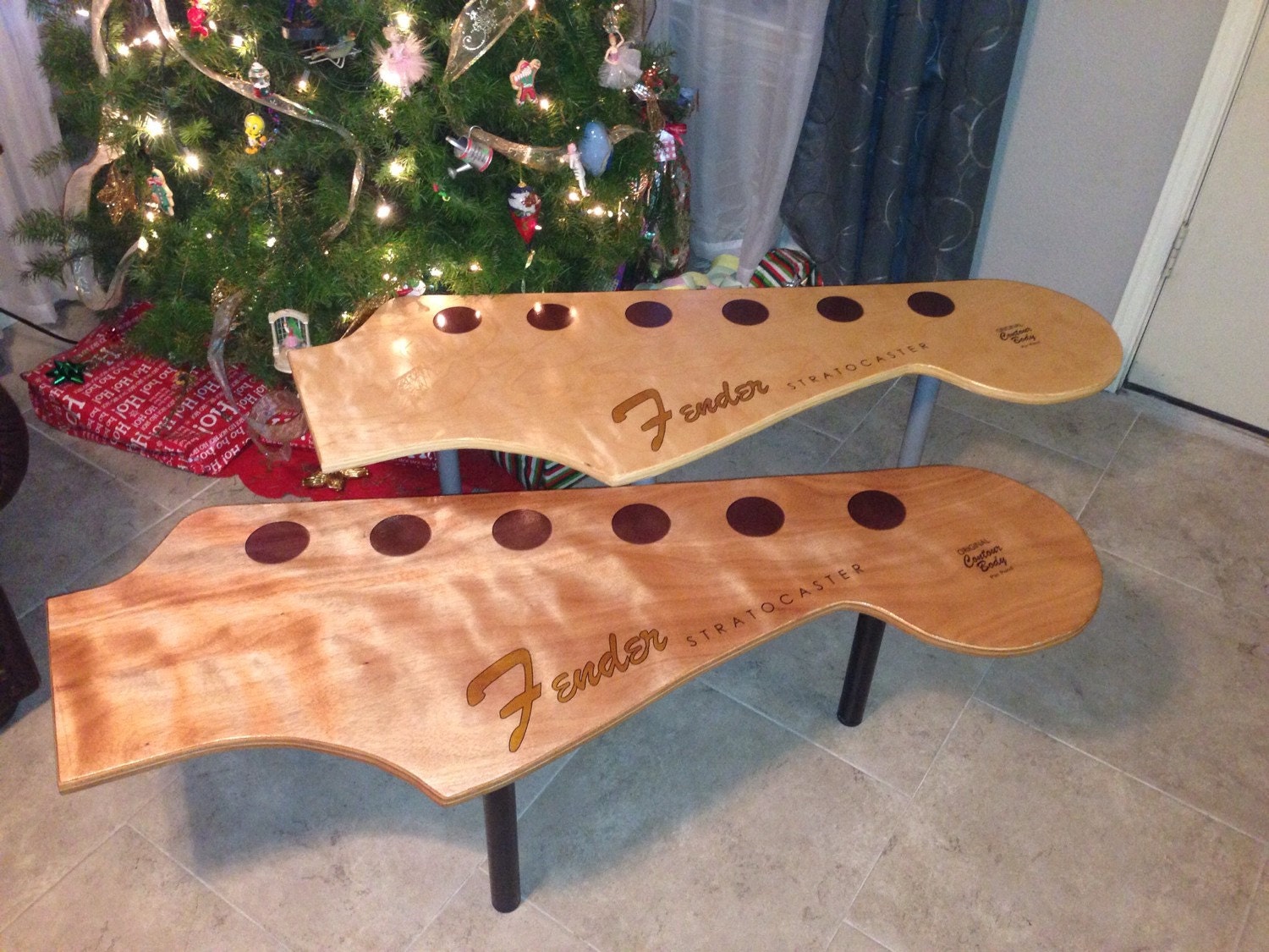 Guitar head stock coffee table