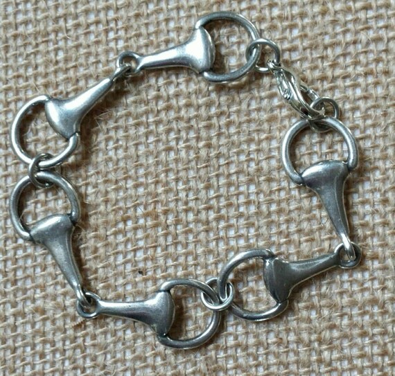 Sale Horse Bit Bracelet Retro Silver Snaffle Three Horse Bit