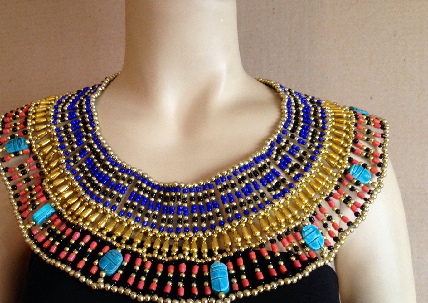Ancient Egyptian Beaded Cleopatra Collar by CleopatraCollar