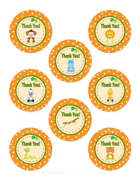 Safari Thank You Favor Tags Jungle Thank You Favor Tags