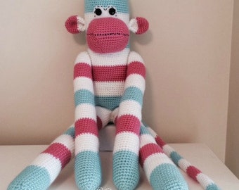 Crochet Sock Monkey 2 inches Amigurumi Miniature Monkey
