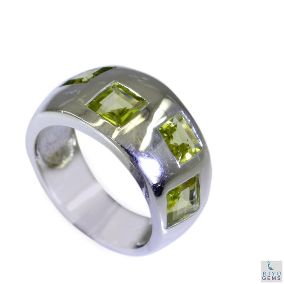 Peridot Silver Jewelry Casting Wide Silver Ring Sz 7 Srper7-58012