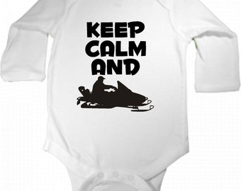 Items similar to Keep calm and ski skier downhill snow custom baby ...