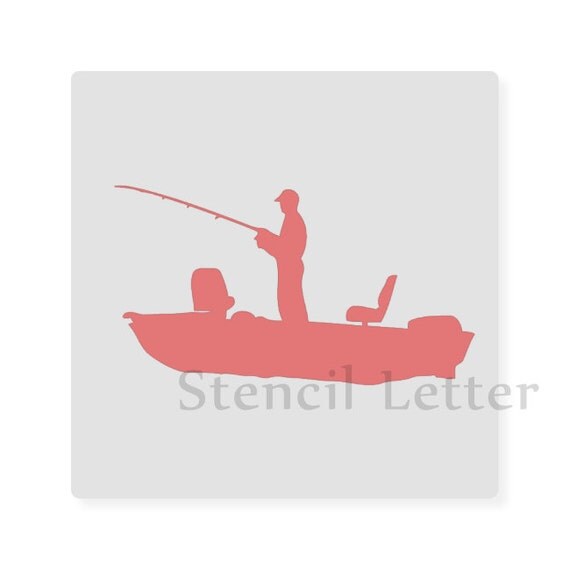 Fisherman On Boat Style 1876 DIY Stencil Clear by StencilLetter