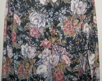 Vintage Floral, Pullover Blouse by Anthony Richards 70's - 80's