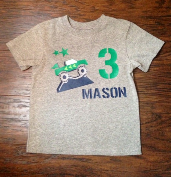 Items similar to Personalized Monster Truck Birthday shirt on Etsy