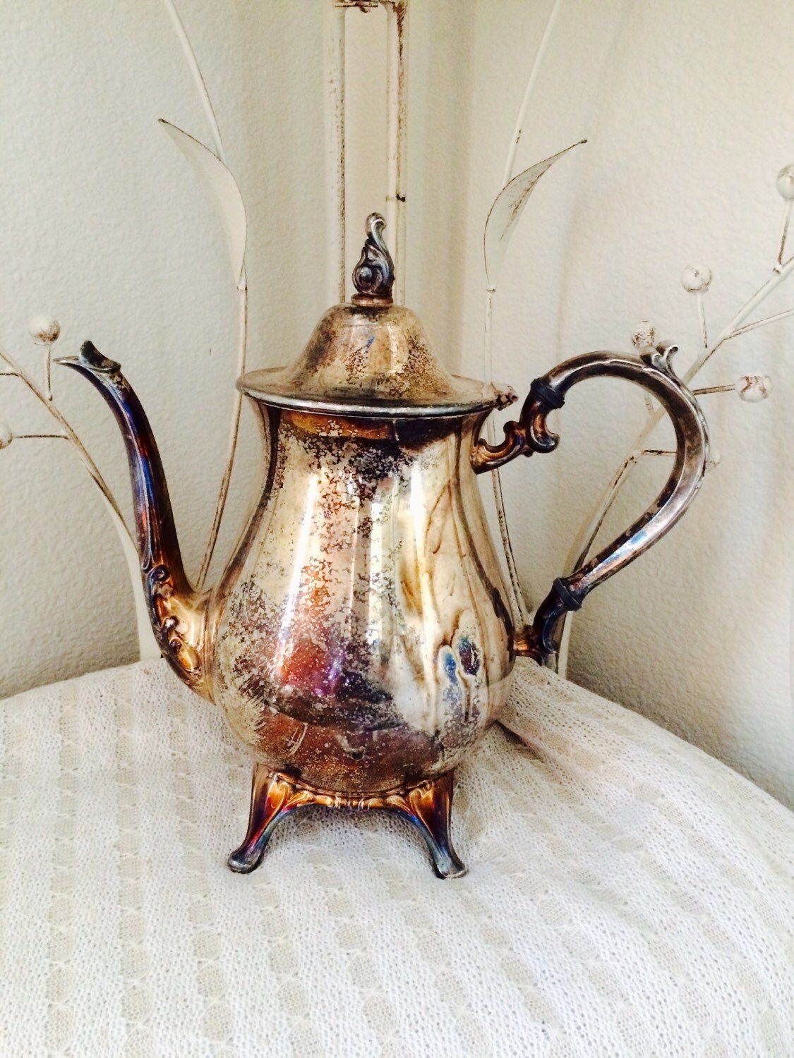 Antique Gold Brass Teapot Brass Teapot by ShabbyVintageCouture