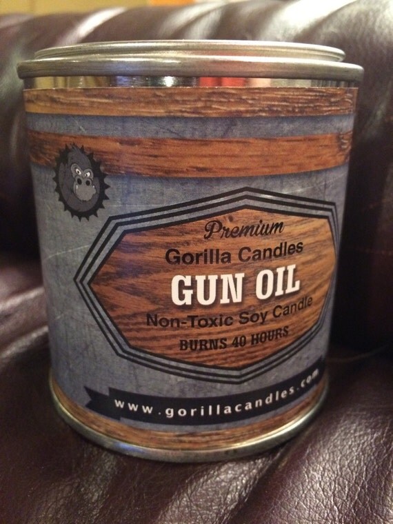 Hoppe's 9 Gun Oil Scented Soy Candle by GorillaCandles on Etsy
