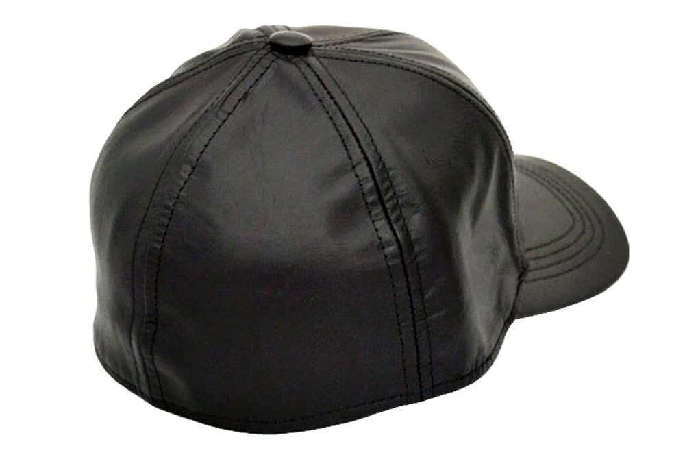 Leather Baseball Cap Fitted MXXL Size Made in USA