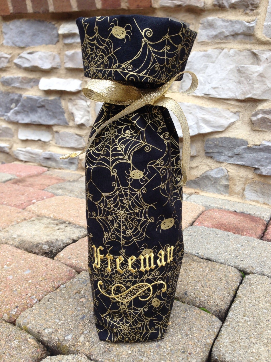 embroidered wine bags