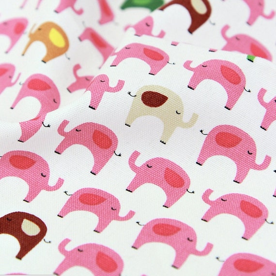 Oxford Cotton Fabric Elephant Pink By The Yard