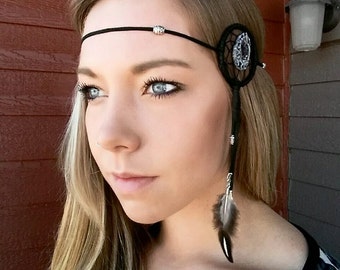 Dream Catcher Necklace / Headband / Geode Agate / Wire Wrapped Crystal / Boho / Jewelry / Gift / Versatile - MADE TO ORDER