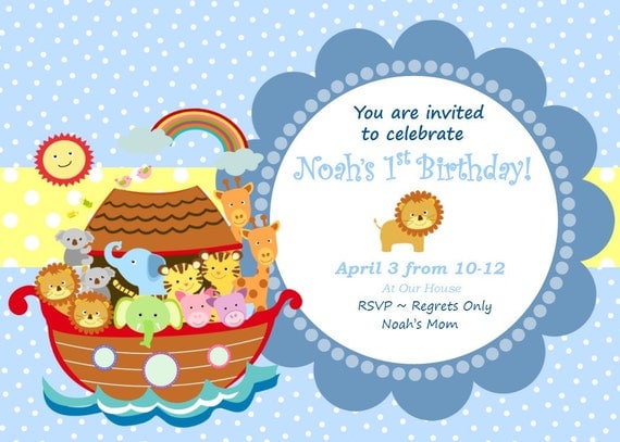 Noah's Ark Birthday Invitations 4