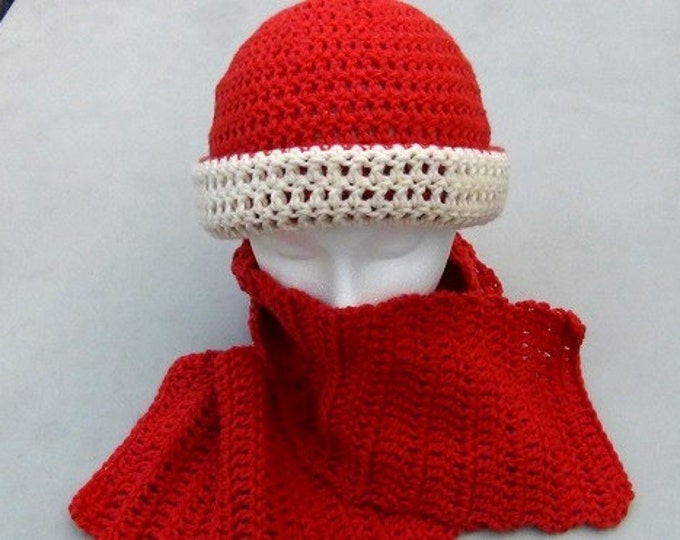 Crocheted Scarf - Red Handmade Scarf